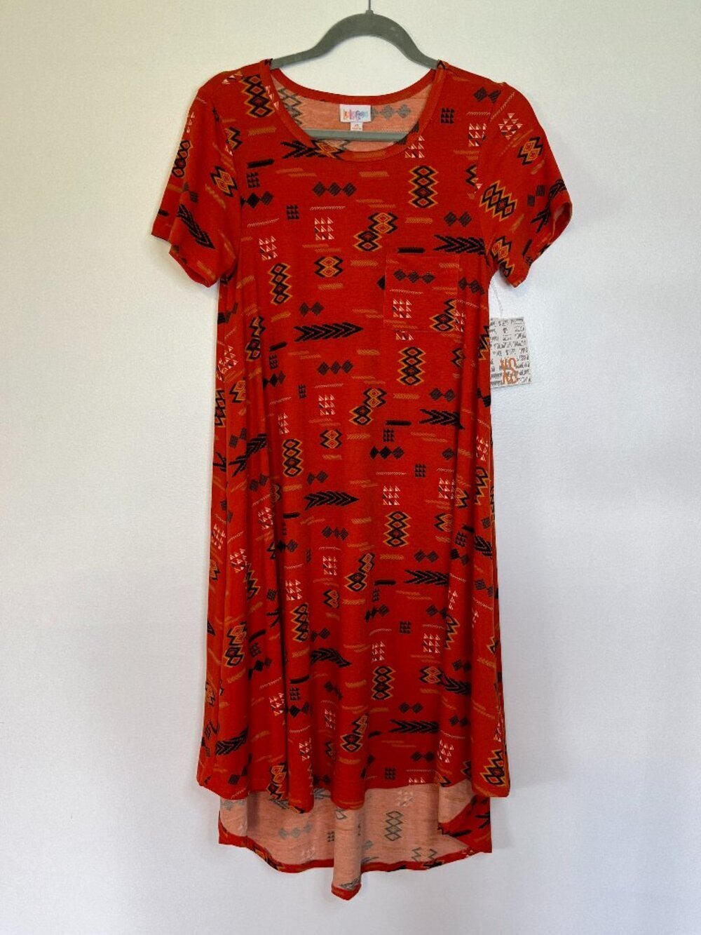 LulaRoe Carly Orange Aztec Print Dress (NWT)